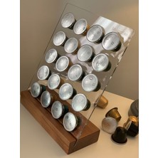 Mak Coffee Nespresso Kapsül Kahve Standı Ayaklı Kayın Ağacı Tabanı Nespresso Kapsülü Uyumlu 20'li