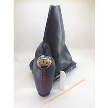 Opr Renault Fluence Deri Vites Topuzu ve Vites Körüğü (Siyah Çerçeve)