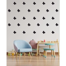 Uçan Kelebekler Dekoratif Duvar Sticker Siyah (7 cm 60 Adet) Ths-03-01-01