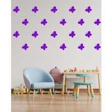 Uçan Kelebekler Dekoratif Duvar Sticker Mor (9 cm 42 Adet) Ths-04-01-10