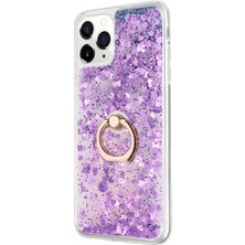 Microsonic Apple iPhone 11 Pro Max Kılıf Glitter Liquid Holder Mor