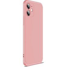 Microsonic Apple iPhone 12 Mini Kılıf Double Dip 360 Protective Rose Gold