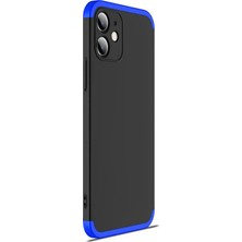 Microsonic Apple iPhone 12 Mini Kılıf Double Dip 360 Protective Siyah - Mavi