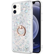 Microsonic Apple iPhone 12 Mini Kılıf Glitter Liquid Holder Gümüş