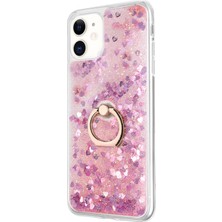 Microsonic Apple iPhone 12 Mini Kılıf Glitter Liquid Holder Pembe