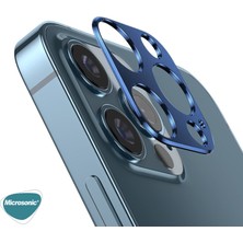 Microsonic Apple iPhone 12 Pro Max Kamera Lens Koruma Camı V2 Lacivert