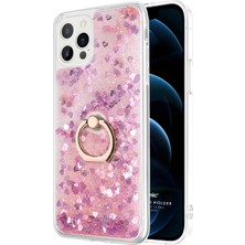 Microsonic Apple iPhone 12 Pro Max Kılıf Glitter Liquid Holder Pembe