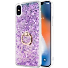 Microsonic Apple iPhone Xs Max Kılıf Glitter Liquid Holder Mor