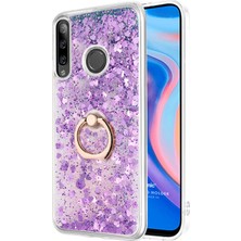 Microsonic Huawei Honor 9x Kılıf Glitter Liquid Holder Mor