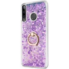 Microsonic Huawei Honor 9x Kılıf Glitter Liquid Holder Mor