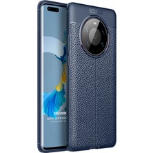 Microsonic Huawei Mate 40 Pro Kılıf Deri Dokulu Silikon Lacivert