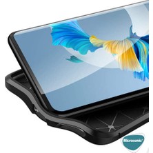 Microsonic Huawei Mate 40 Pro Kılıf Deri Dokulu Silikon Lacivert