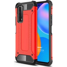 Microsonic Huawei P Smart 2021 Kılıf Rugged Ar Kırmızı