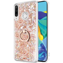 Microsonic Huawei P30 Lite Kılıf Glitter Liquid Holder Gold