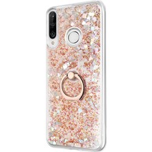 Microsonic Huawei P30 Lite Kılıf Glitter Liquid Holder Gold