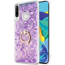 Microsonic Huawei P30 Lite Kılıf Glitter Liquid Holder Mor