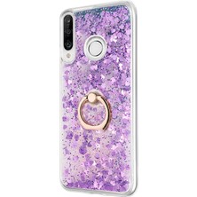 Microsonic Huawei P30 Lite Kılıf Glitter Liquid Holder Mor