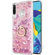 Microsonic Huawei P30 Lite Kılıf Glitter Liquid Holder Pembe