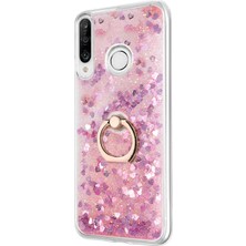 Microsonic Huawei P30 Lite Kılıf Glitter Liquid Holder Pembe