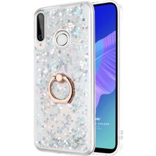 Microsonic Huawei P40 Lite E Kılıf Glitter Liquid Holder Gümüş