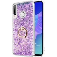 Microsonic Huawei P40 Lite E Kılıf Glitter Liquid Holder Mor