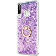 Microsonic Huawei P40 Lite E Kılıf Glitter Liquid Holder Mor