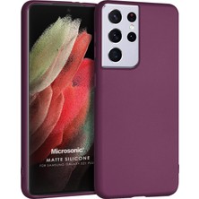 Microsonic Matte Silicone Galaxy S21 Ultra Kılıf Mor