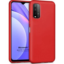 Microsonic Matte Silicone Xiaomi Redmi 9t Kılıf Kırmızı