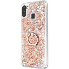 Microsonic Samsung Galaxy A11 Kılıf Glitter Liquid Holder Gold