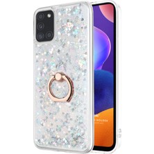 Microsonic Samsung Galaxy A31 Kılıf Glitter Liquid Holder Gümüş