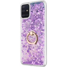 Microsonic Galaxy A71 Kılıf Glitter Liquid Holder Mor