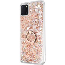 Microsonic Samsung Galaxy A81 Kılıf Glitter Liquid Holder Gold