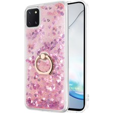 Microsonic Samsung Galaxy A81 Kılıf Glitter Liquid Holder Pembe