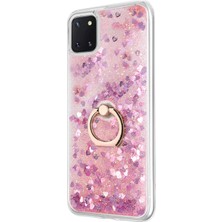 Microsonic Samsung Galaxy A81 Kılıf Glitter Liquid Holder Pembe