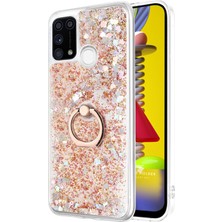 Microsonic Samsung Galaxy M31 Kılıf Glitter Liquid Holder Gold