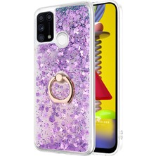 Microsonic Samsung Galaxy M31 Kılıf Glitter Liquid Holder Mor