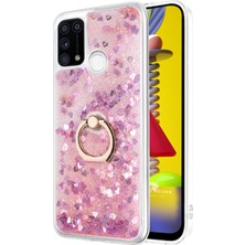 Microsonic Samsung Galaxy M31 Kılıf Glitter Liquid Holder Pembe