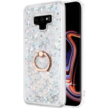 Microsonic Samsung Galaxy Note 9 Kılıf Glitter Liquid Holder Gümüş