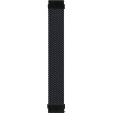 Microsonic Samsung Galaxy Watch 3 45MM Kordon Small Size 135MM Braided Solo Loop Band Siyah