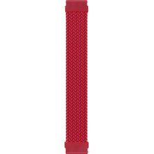 Microsonic Samsung Galaxy Watch Active 2 44MM Kordon Medium Size Braided Solo Loop Band Kırmızı
