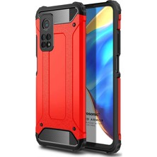 Microsonic Xiaomi Mi 10T Kılıf Rugged Ar Kırmızı