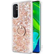 Microsonic Xiaomi Mi Note 10 Lite Kılıf Glitter Liquid Holder Gold