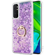 Microsonic Xiaomi Mi Note 10 Lite Kılıf Glitter Liquid Holder Mor