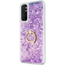 Microsonic Xiaomi Mi Note 10 Lite Kılıf Glitter Liquid Holder Mor