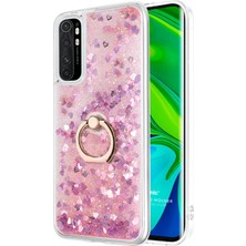 Microsonic Xiaomi Mi Note 10 Lite Kılıf Glitter Liquid Holder Pembe