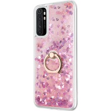 Microsonic Xiaomi Mi Note 10 Lite Kılıf Glitter Liquid Holder Pembe