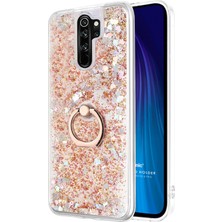 Microsonic Xiaomi Redmi Note 8 Pro Kılıf Glitter Liquid Holder Gold