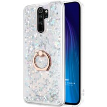 Microsonic Xiaomi Redmi Note 8 Pro Kılıf Glitter Liquid Holder Gümüş