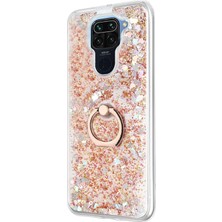 Microsonic Xiaomi Redmi Note 9 Kılıf Glitter Liquid Holder Gold