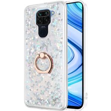 Microsonic Xiaomi Redmi Note 9 Kılıf Glitter Liquid Holder Gümüş